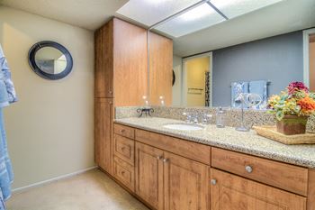 Granite counters upgrades in kitchen and restroom vanities